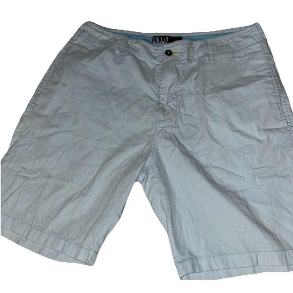 Billabong Men's Sz 38 Blue/White Vertical Pinstripe Chino Short, Built To Thrash - Picture 9 of 14